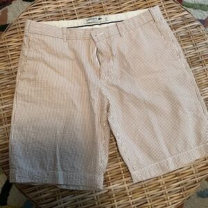 LACOSTE Classic Fit Striped Seersucker Shorts size 36